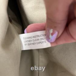 Huntington VTG Brown Leather Vest Button Front Western Mens Sz Large Biker