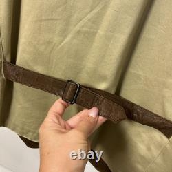 Huntington VTG Brown Leather Vest Button Front Western Mens Sz Large Biker