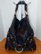 Isabella Fiore Carina Large Black Leather Hobo Braided Accents. Very Nice Cond