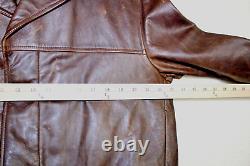 J. Crew Men's Real Leather Western Cut Distressed Brown Jacket Sz Large