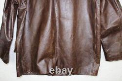 J. Crew Men's Real Leather Western Cut Distressed Brown Jacket Sz Large