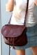 JENNIFER HALEY Free People Burgundy Leather Large Crossbody Handbag Boho Hippie
