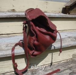 JENNIFER HALEY Free People Burgundy Leather Large Crossbody Handbag Boho Hippie