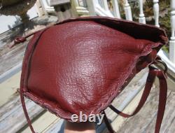 JENNIFER HALEY Free People Burgundy Leather Large Crossbody Handbag Boho Hippie