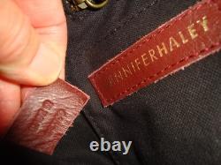 JENNIFER HALEY Free People Burgundy Leather Large Crossbody Handbag Boho Hippie