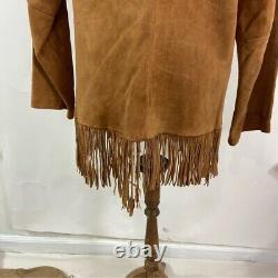 Janice Brem fashion camel color vintage western leather fringe jacket