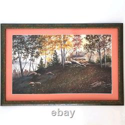 Jon Birdsong Original Watercolor Painting Autumn Landscape Adobe House Leaves