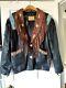 Kobler Mens L Leather Fringe Beaded Jacket With Bone Buttons & Accessories