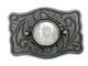 LARGE Antiqued Silver Southwest Western 1964 Kennedy Half Dollar Belt Buckle