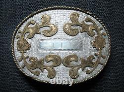 LARGE CUSTOM WESTERN JIM NAME COWBOY BELT BUCKLE! VINTAGE! RARE! HANDMADE! 1970s