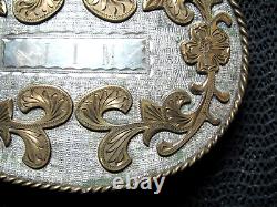 LARGE CUSTOM WESTERN JIM NAME COWBOY BELT BUCKLE! VINTAGE! RARE! HANDMADE! 1970s