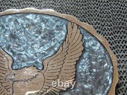 LARGE PRISONER MADE SOARING EAGLE BIKER BELT BUCKLE! VINTAGE! HANDMADE! 1980s US