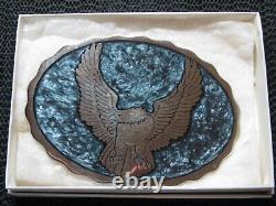 LARGE PRISONER MADE SOARING EAGLE BIKER BELT BUCKLE! VINTAGE! HANDMADE! 1980s US