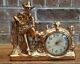 LARGE Vintage 1950 LANE & CO. Copper Metal COWBOY / STEER MANTEL CLOCK