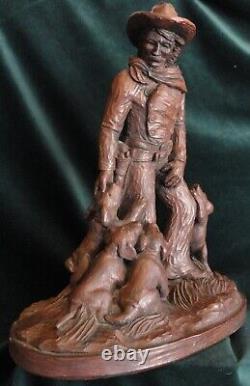 LARGO Large Western Sculpture COWBOY AND HIS FOUR DOGS Limited Edition 870/7500