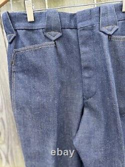 LEE Blue Denim Suit Vtg 70s Western Rocksbilly Blazer Jacket sz L Pants