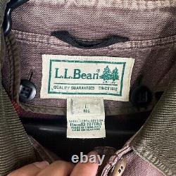 LL Bean Mens Flannel Lined Cotton Canvas Chore Field Barn Coat Jacket L Thrash