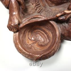 Large 11 Comanche Pottery Texas Swirl Clay Statue Basket Weaving Squaw Papoose