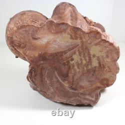 Large 11 Comanche Pottery Texas Swirl Clay Statue Basket Weaving Squaw Papoose