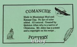 Large 11 Comanche Pottery Texas Swirl Clay Statue Basket Weaving Squaw Papoose