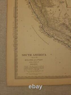 Large 1846 Map Of Peru / Western South America Charles Knight atlas