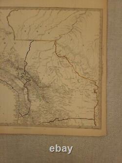 Large 1846 Map Of Peru / Western South America Charles Knight atlas