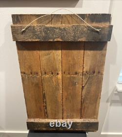 Large 34 Antique Barbed Wire Rustic Wood Display Labeled Cuts of Barbwire