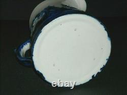 Large #4 Half Gallon Blue Rimmed Old Sleepy Eye Pitcher Western Stoneware Co ILL