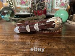 Large Alexander Kalifano Sterling Silver Belt Buckle Horsehair 38-391.25.75