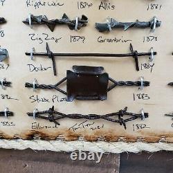 Large Antique Barbed Wire Display 50 cut's Authentic Barbwire Collection