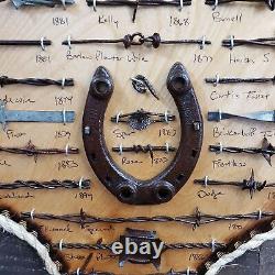 Large Antique Barbed Wire Display Authentic Barbwire Collection Texas