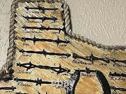 Large Antique Barbed Wire Display GUNTER TEXAS Authentic Barbwire PLEASE READ