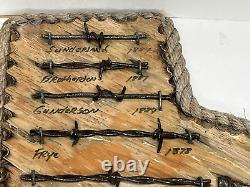 Large Antique Barbed Wire Display GUNTER TEXAS Authentic Barbwire PLEASE READ