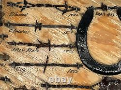 Large Antique Barbed Wire Display GUNTER TEXAS Authentic Barbwire PLEASE READ