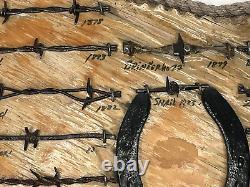 Large Antique Barbed Wire Display GUNTER TEXAS Authentic Barbwire PLEASE READ