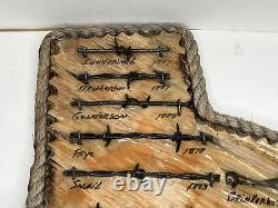 Large Antique Barbed Wire Display GUNTER TEXAS Authentic Barbwire PLEASE READ