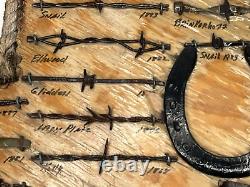 Large Antique Barbed Wire Display GUNTER TEXAS Authentic Barbwire PLEASE READ