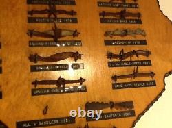 Large Antique Barbed Wire Display TEXAS 26 cuts of Authentic Barbwire 44 yr old