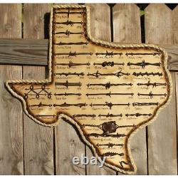 Large Antique Barbed Wire Display TEXAS 31 cuts of Authentic Barbwire