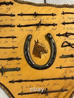 Large Antique Barbed Wire Horseshoe Display Authentic Barbwire Collection Texas