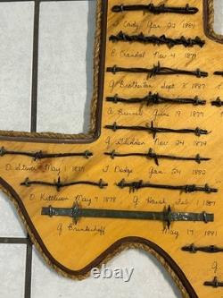 Large Antique Barbed Wire Horseshoe Display Authentic Barbwire Collection Texas