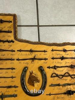 Large Antique Barbed Wire Horseshoe Display Authentic Barbwire Collection Texas