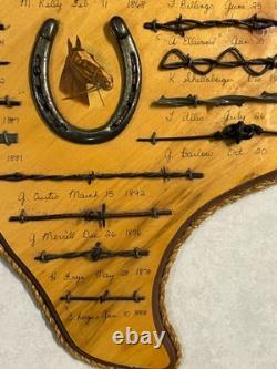 Large Antique Barbed Wire Horseshoe Display Authentic Barbwire Collection Texas