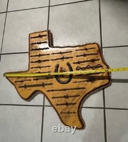 Large Antique Barbed Wire Horseshoe Display Authentic Barbwire Collection Texas