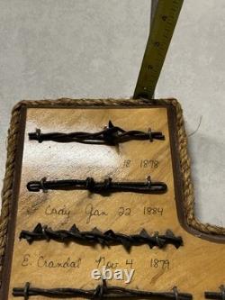 Large Antique Barbed Wire Horseshoe Display Authentic Barbwire Collection Texas