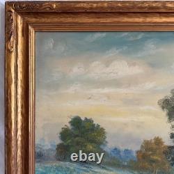 Large Antique Blue bonnets Landscape Painting Julian Onderdonk Style