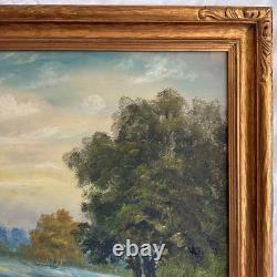 Large Antique Blue bonnets Landscape Painting Julian Onderdonk Style