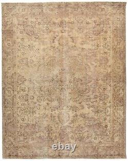 Large Antique Distressed Floral 9'5X12 Vintage Oriental Rug Farmhouse Carpet