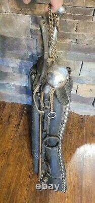 Large Antique Horse Collar Harness Mirror With Wood Hames, Rustic, Western Decor