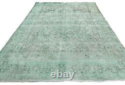 Large Antique Muted Floral 6'4X9'8 Distressed Vintage Oriental Rug Wool Carpet